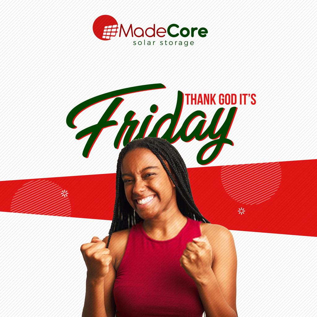 MADECORESS's tweet photo. Thank God it's Friday, the weekend is upon us again to refresh and recharge for the coming week...
#RenewableEnergy #SustainableEnergy #NextLevel #MadecoreSolarStorage #SolarTiTakeOver #SolarTiOverThrown #GeneratingPower #Electricity #CleanEnergy #Friyay https://t.co/1MqzuqHhw9