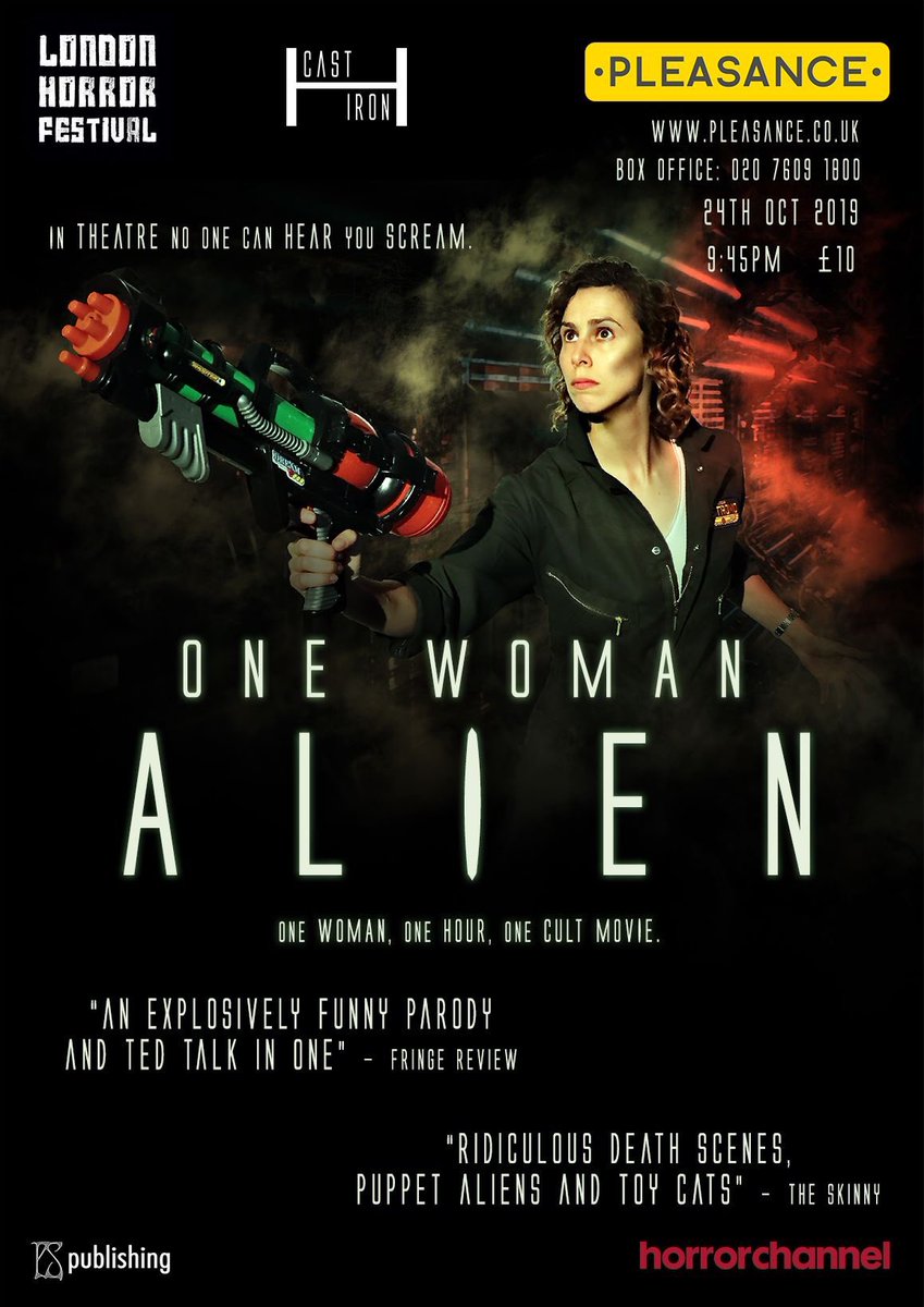 OneWomanAlien's tweet photo. Just 20 days to go til the Nostromo docks in London! #OneWomanAlien hits the @LndnHorrorFest for one night only - 24th October 9.45pm: https://t.co/D46zTIUCGp https://t.co/kVGjmuKq4g