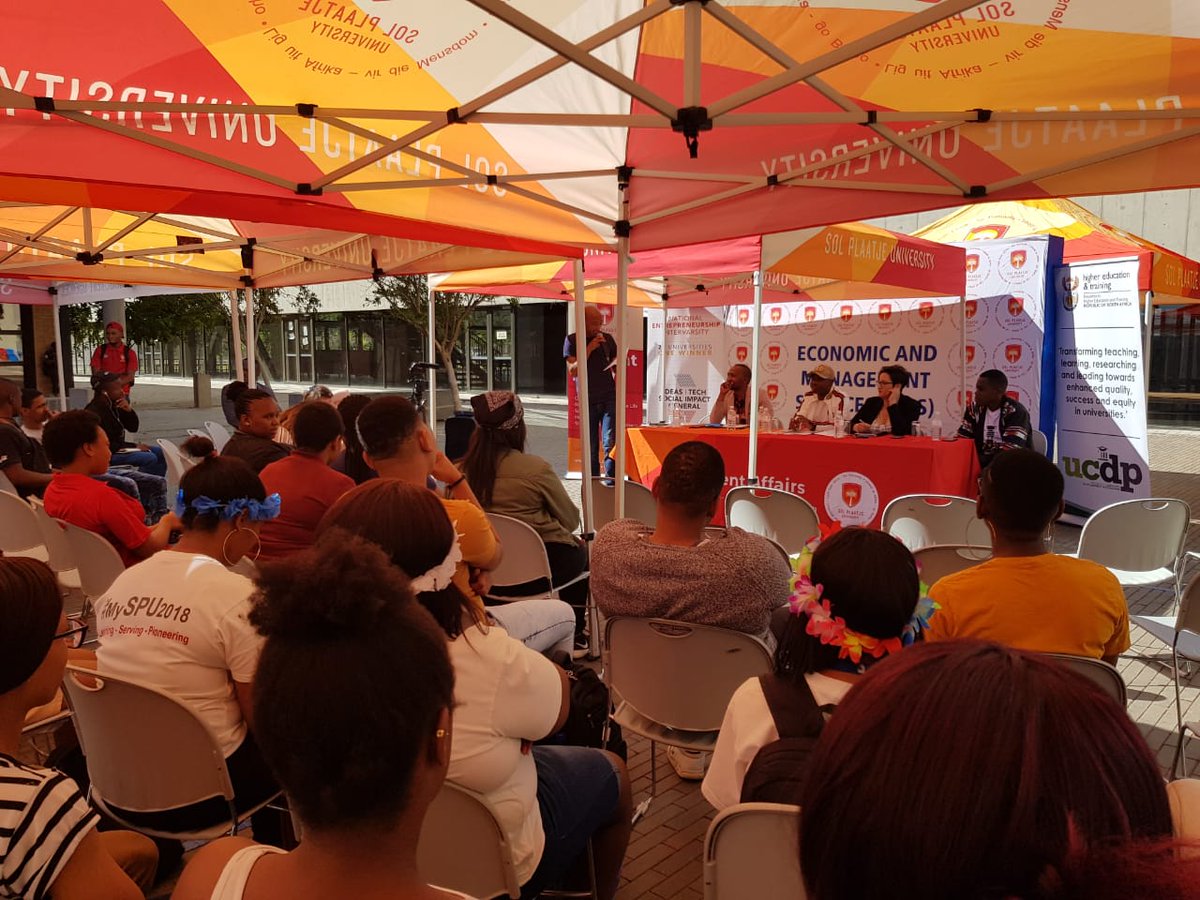 EDHEOffical's tweet image. Panel discussion currently underway @MySPU with Mr Ismael Gouws, KG Smallz, Mrs Sharifa and Mr Linda Dhladhla. #SEW2019 #Beyondideas