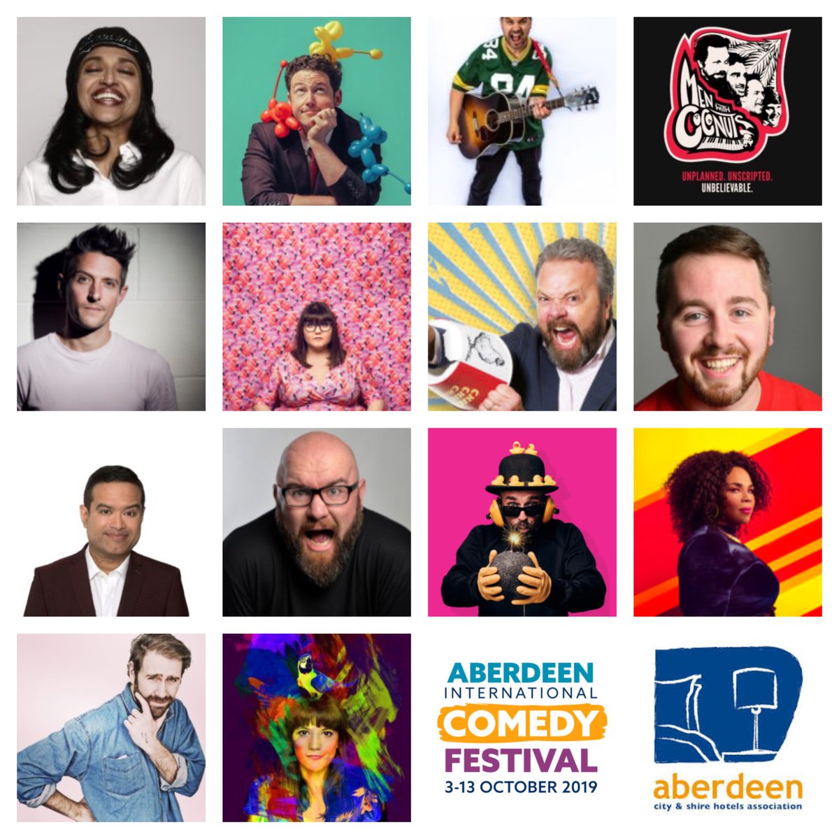 ABERDEEN COMEDY FESTIVAL is here until the 13th Oct!!  Head to some of our member hotels who are hosting a selection of the comedy events this year and #findyourfunny.  For tickets go to the Box Office on 01224 641122.  #AICF2019