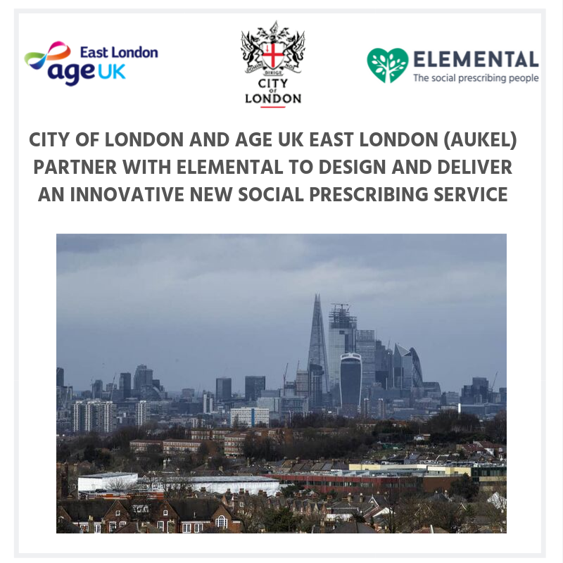 AccessElemental's tweet photo. 📢NEWS📢 @cityoflondon and @AgeUKEastLondon partner with @Its_Elemental to design and deliver a new innovative #socialprescribing service that will link people to health and wellbeing services in the Square Mile. Read all about it: https://t.co/IEfzm0lMxv https://t.co/dDIrwL3de2