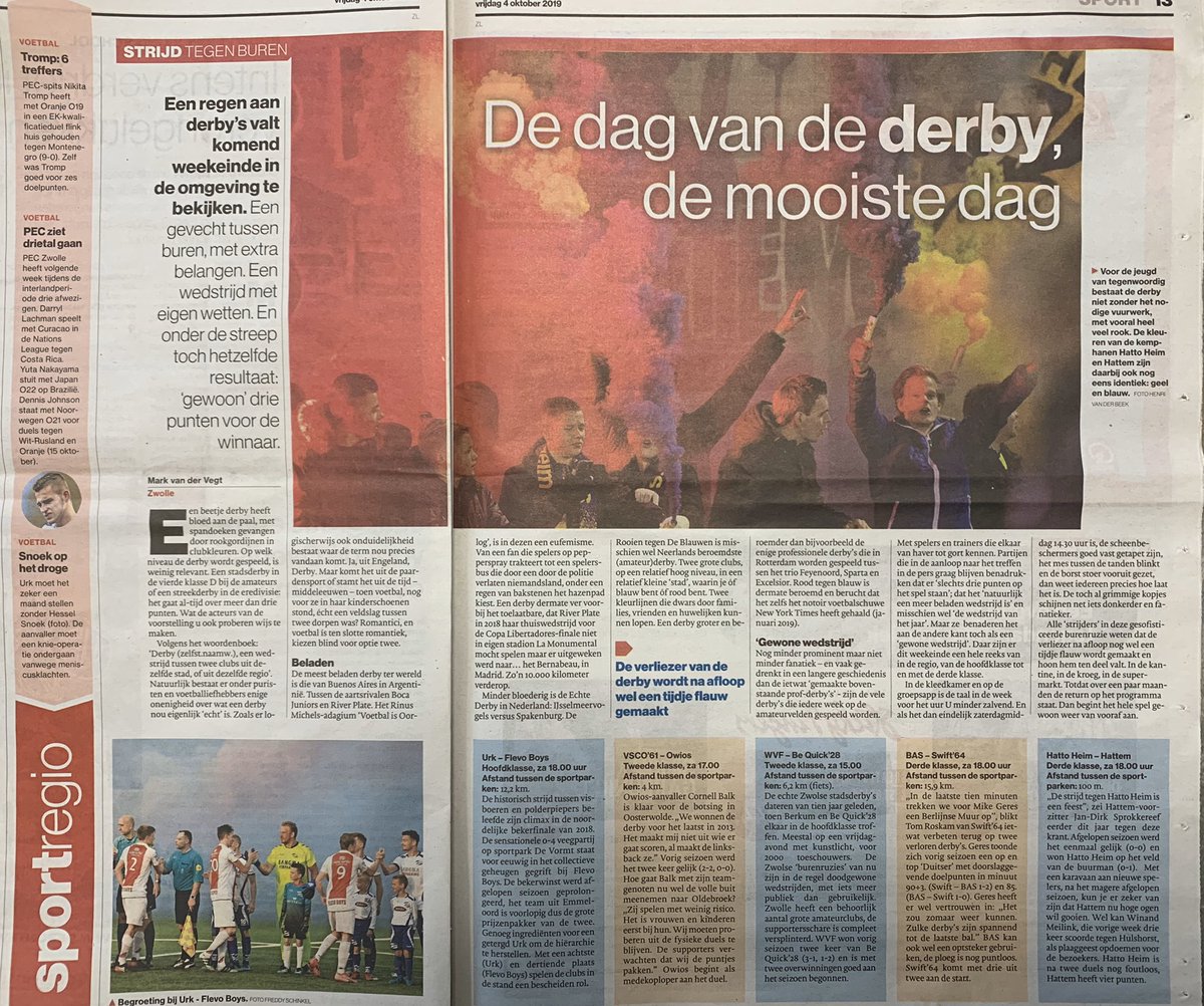 flevoboys's tweet photo. Mooi stukje in de stentor over het spelen en het gevoel bij derbyβs.
Morgen hebben we er één in de polder. #urkfle https://t.co/7nir14B597