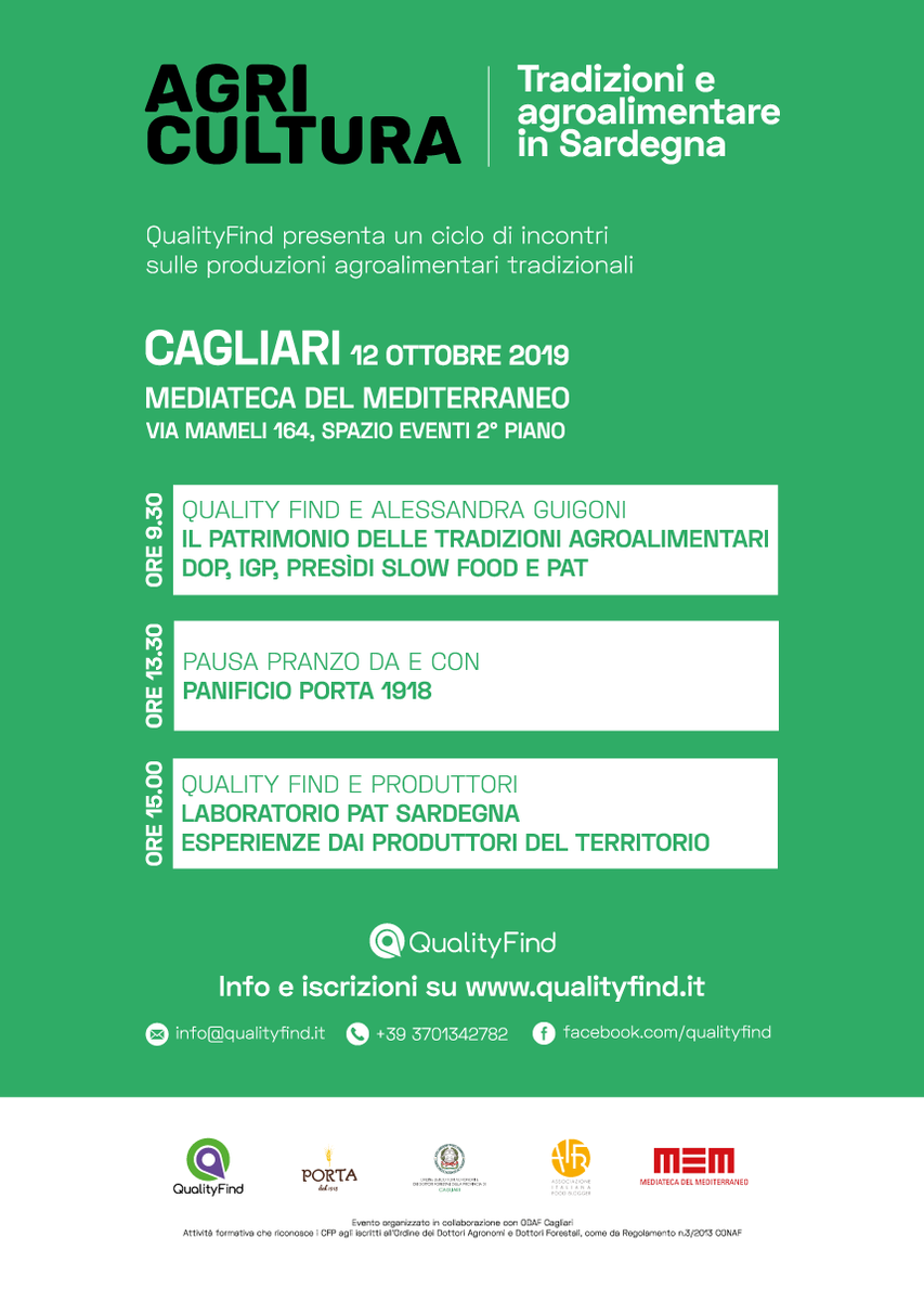 qualityfind_it's tweet image. Manca solo una settimana ad #AgriculturaCagliari il #12ottobre a @XmemCagliari con @alexethno
 e la rete @qualityfind_it 👉qualityfind.it/news/agricultu… 📩info@qualityfind.it.

Il programma 👇