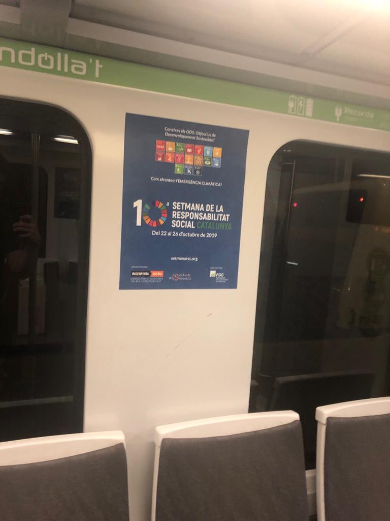SetmanaRSC's tweet photo. La 10a Setmana de la Responsabilitat Social a Catalunya és a tocar i els nostres cartells ja es poden veure als trens dels @FGC
Si ens veus, pots passarnos una 📸 i la compartirem!
ℹ Més info: https://t.co/Y1vAXxWf3M
#SetmanaRSC #RSC #ComparteixRSC #ODS #HelpPlaneta https://t.co/1f1GkQM0DF
