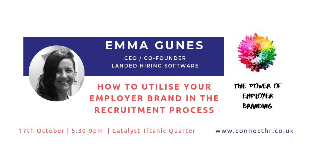 "#EmployerBranding is not just what people see, but what people say.”

We are looking forward to hearing from local #NI #Recruitment trend-setter,@EmmaGunes at ConnectHR.

Emma will share pitfalls in the #recruitment process that can hurt brands.

🎟's: bit.ly/2lIGSLC