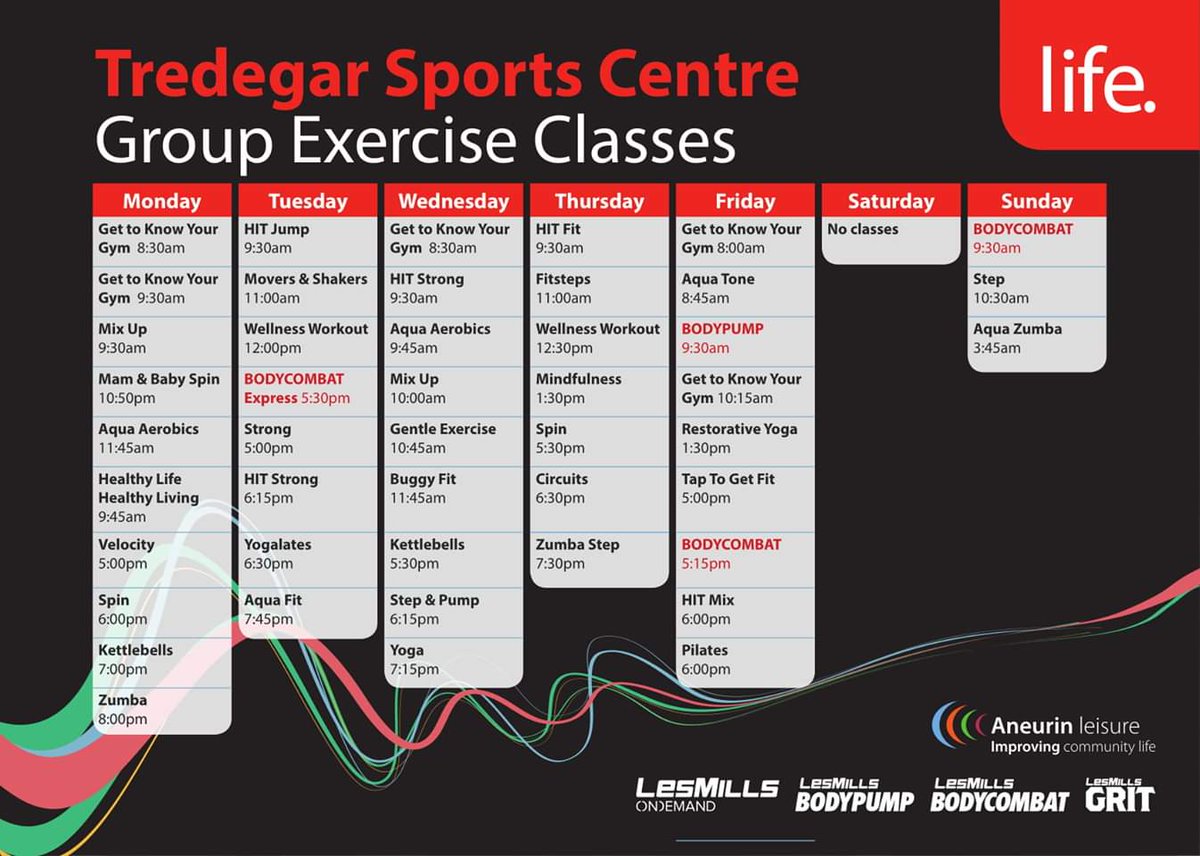 Aneurinleisure's tweet image. Our #GroupExerciseClass timetables will be changing slightly from Monday 7th October 2019

Here&apos;s our new timetables for all 3 #SportsCentres

If you have any queries please call us:
#Abertillery: 01495 357779
#EbbwVale: 01495 357777
#Tredegar: 01495 353395