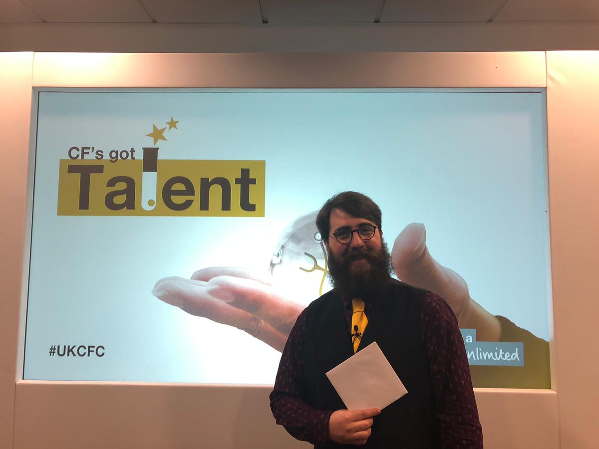 DNS_CF_Lab's tweet image. A huge congratulations to our very own Bartholomew Harvey for winning this years #CFsGotTalent at #UKCFC last week @cftrust #cysticfibrosis