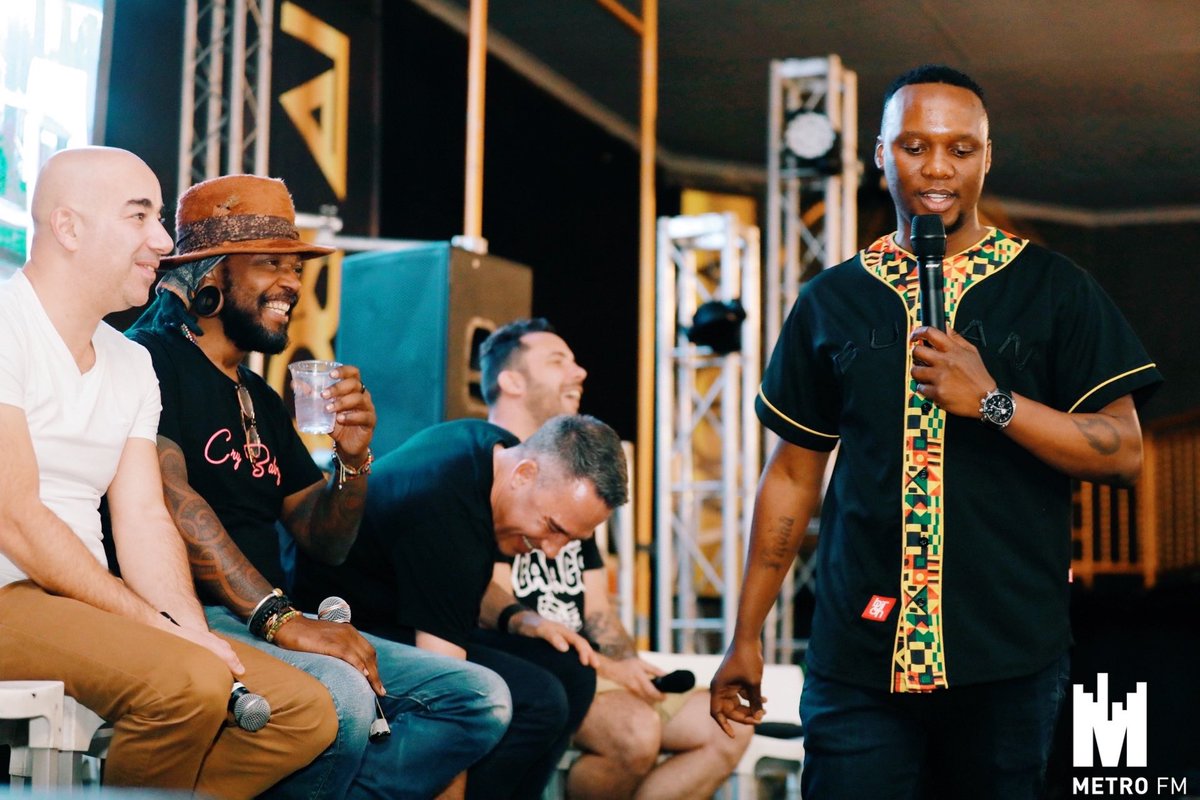 METROFMSA's tweet photo. Tooo much talent in one picture LEGENDARY!!!!@moflavadj x Rocco X Osunlade x Lars Behrenroth X Frank Roger. Our #SpringFiestaEngage with our panel speaking on the future of radio and current state of house music in South Africa #SpringFies https://t.co/xI9fzDRcGh