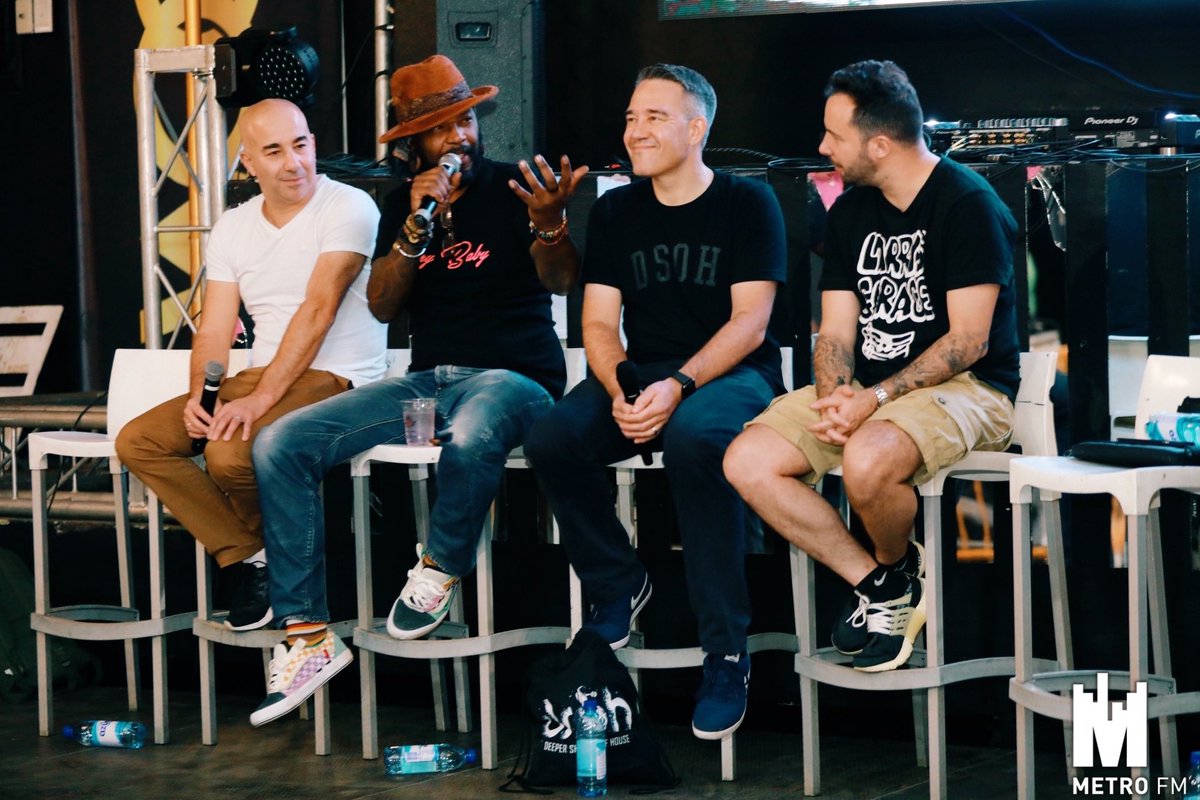 METROFMSA's tweet photo. LEGENDARY!!!! Rocco X Osunlade x Lars Behrenroth X Frank Roger. Our #SpringFiestaEngage with our panel speaking on the future of radio and current state of house music in South Africa #SpringFies https://t.co/HYz3vBMpz7