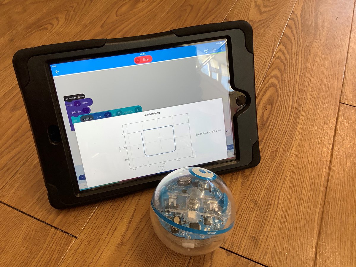 What a great week for #Sphero #challenge #success. This group from <a href="/ChristophersRc/">St. Christophers RC Primary School</a> beat the challenge to program #Sphero to travel in a square with a perimeter of 8m.

Their distance was 800.5cm! #Amazing 

#Tameside #Oldham #Rochdale