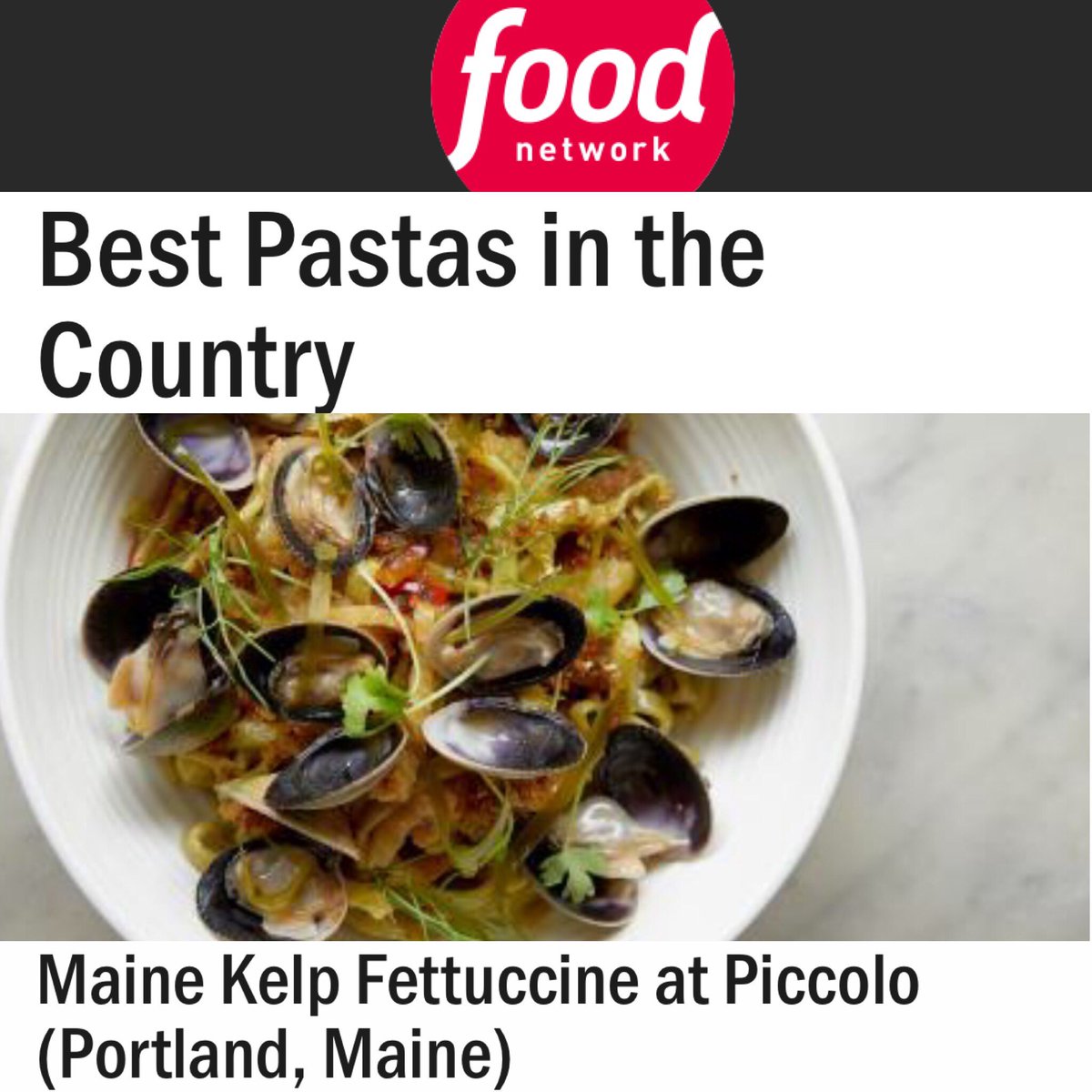 Awesome! Thank you for the love @foodnetwork ! This pasta is one of many amazing dishes created by our Chef De Cusine @nitrobacon. And great company to be in and other fellow Portland Restos @isaportlandme &amp; @soloitaliano Congrats! #maine #pasta 
foodnetwork.com/restaurants/ph…