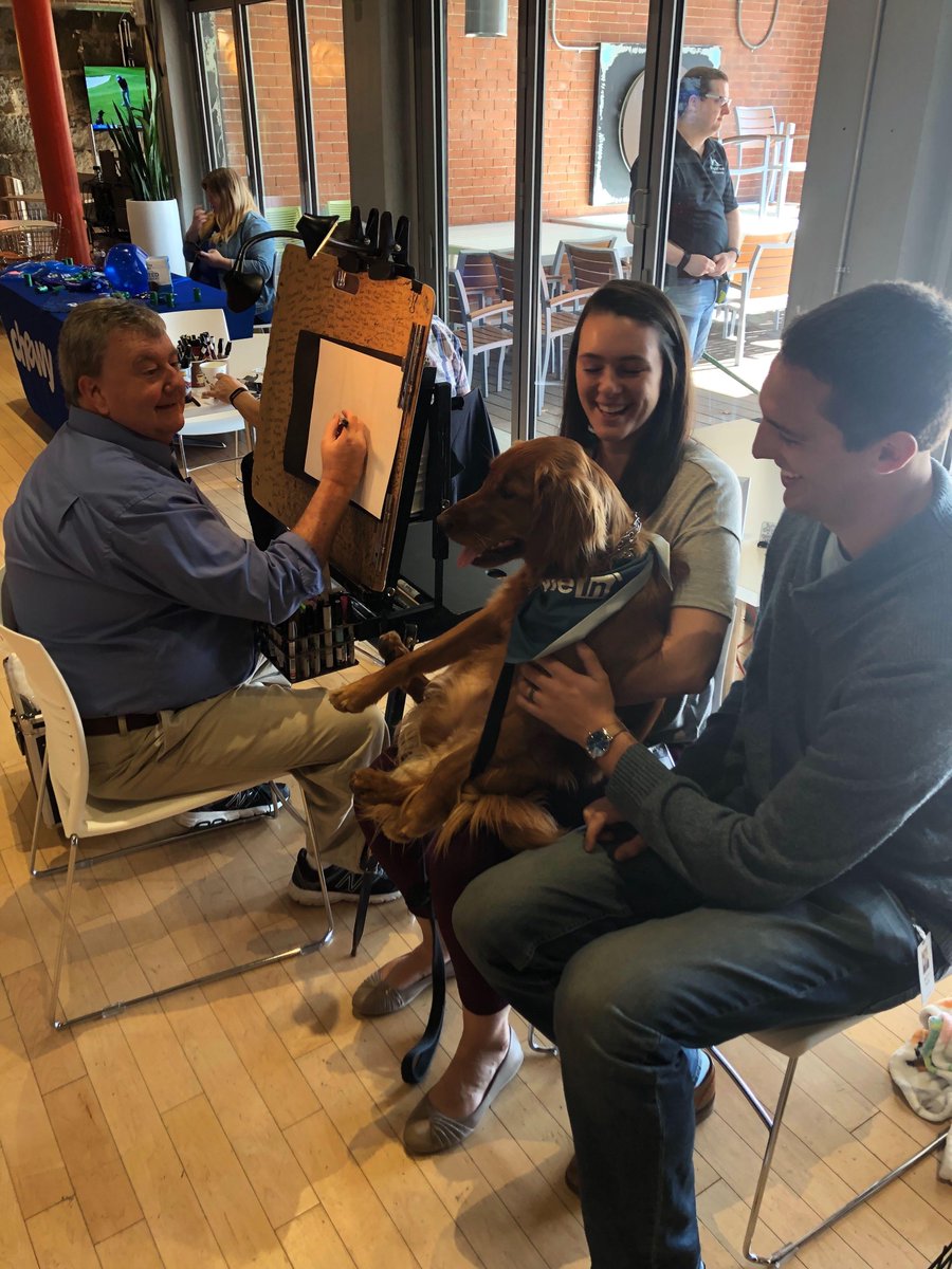 LogMeIn's tweet photo. Great day in the PAW-ffice with our FUR-ever friends. Itโs #BringYourDogToWork day! Check out some of our PET-tential new office mascots. #DogMeIn #LogInMeLife https://t.co/1TCZpQggCg