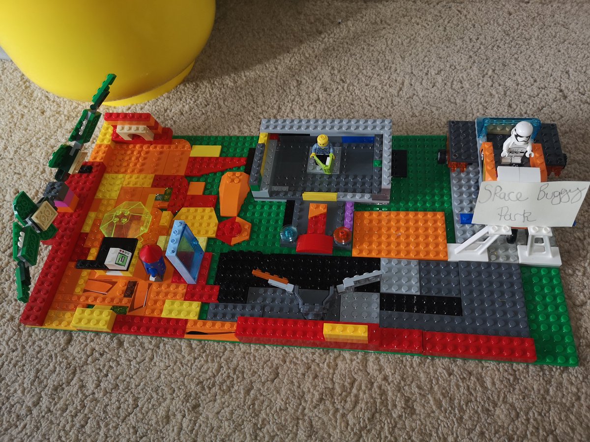 katie_p25's tweet photo. Oliver horrocks age 6 has enjoyed making his Lego library of the future for the @librariesweek competition..'The first Library on Mars' including a space buggy parking,stormtroopers and futuristic robots all his own wonderful ideas and creations 🥰 so proud of my boy #legolibrary https://t.co/zWBA2XkGRK