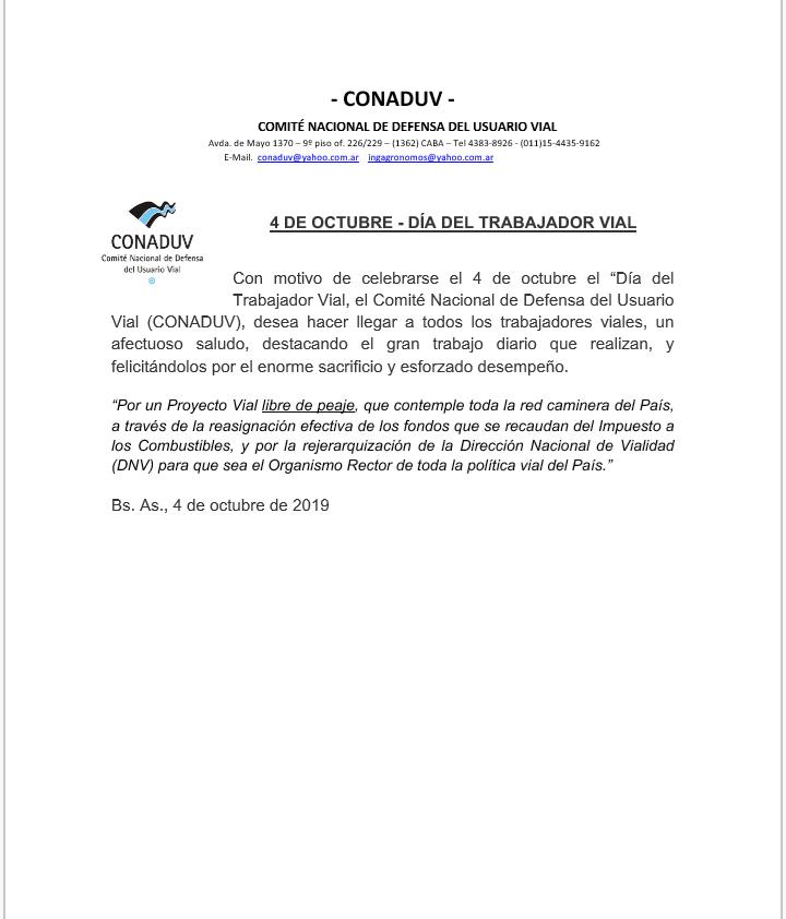 somosstv's tweet photo. Agradecemos el saludo de #CONADUV por el día del trabajador vial y también su #solidaridad con el pedido de reasignación de los fondos que se recaudan del impuesto a #Combustibles y la defensa de Vialidad para que sea el organismo rector de la política vial en todo el país. https://t.co/CwzkJKp4ll