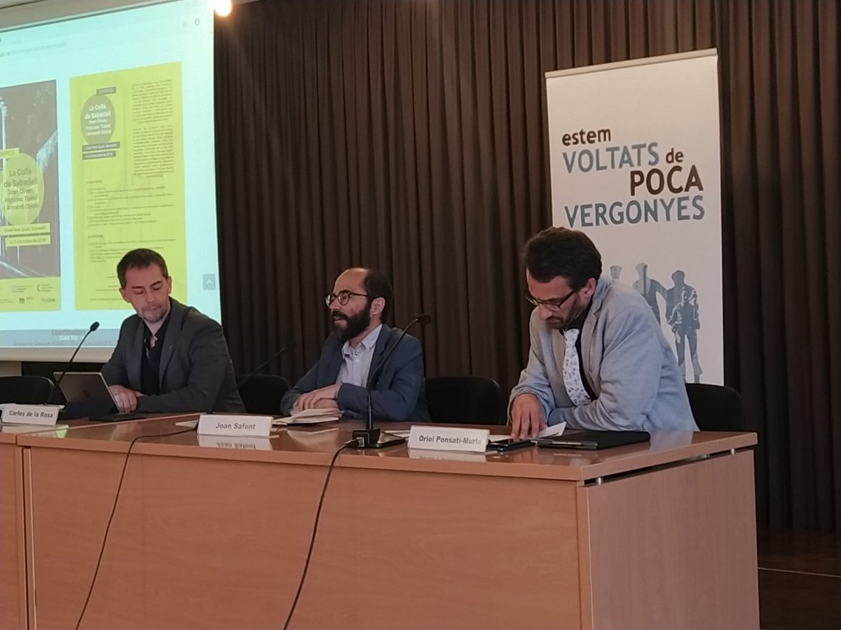 lletres's tweet photo. Som al Simposi "La Colla de Sabadell: Joan Oliver, Francesc Trabal i Armand Obiols", al Casal Pere Quart de #Sabadell. L'obertura ha anat a càrrec de @joansafont, @CarlesdelaR i @OPonsatiMurla https://t.co/KvhZAFgvrA