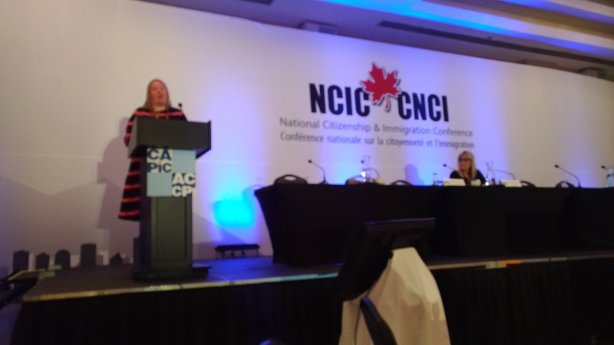 Monicajobrien's tweet photo. Cheryl Robinson in a brilliant session on H and C. "It's about compassion not only a checklist of eligibility" #NCIC2019 @capicaccpi https://t.co/q5P5Hga5Qz