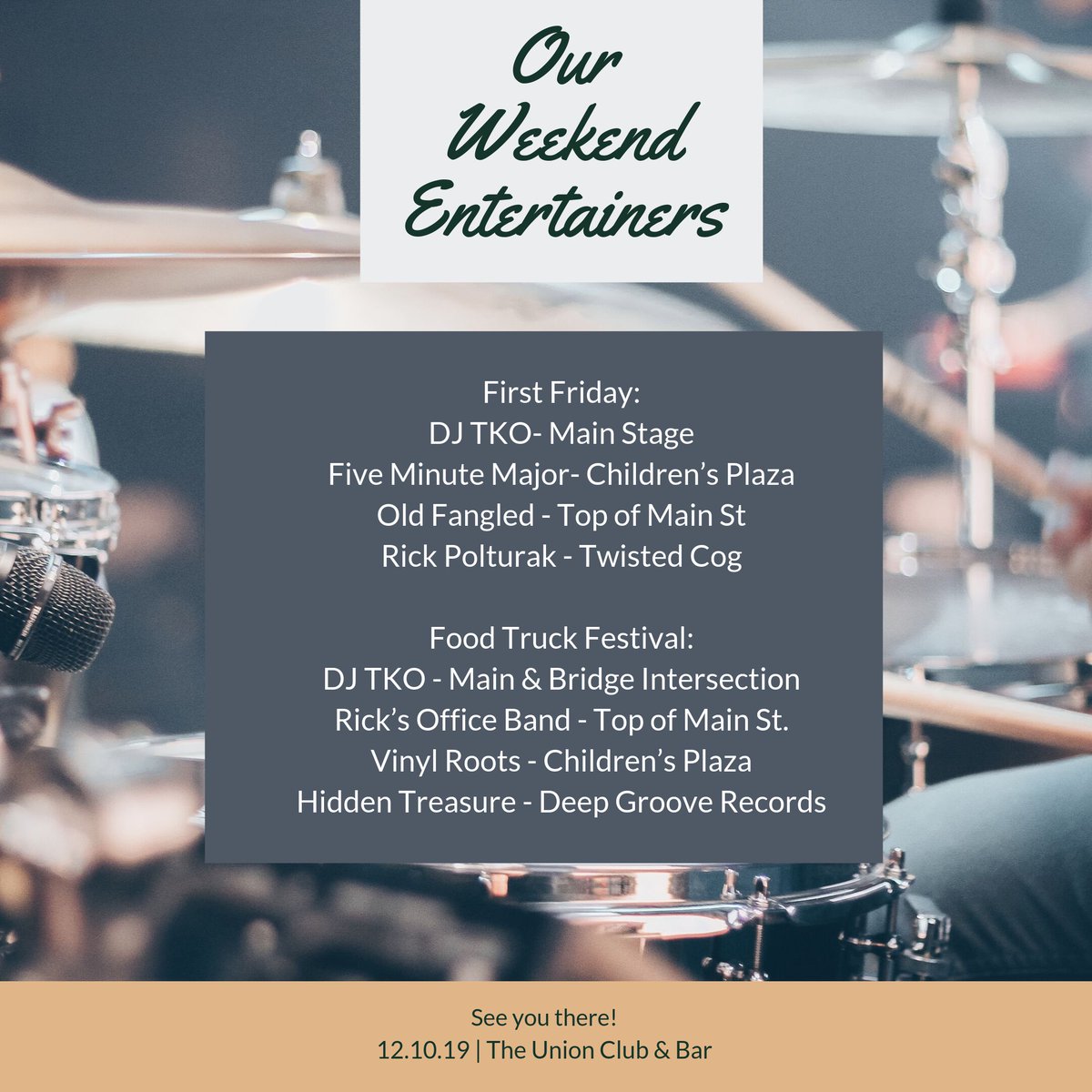 Check out these great entertainers this weekend!