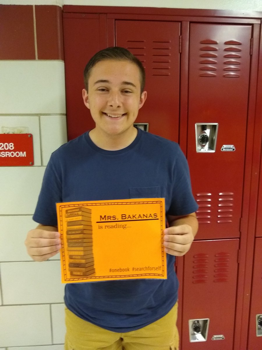 cherokeehsmedia's tweet photo. Promoting literacy at CHS this year by sharing what we are reading! Thanks to Jake Turetzky who created the prize winning poster design last year in Graphic Presentation class! #librarylife #chiefsread https://t.co/ndDB3gWRM0