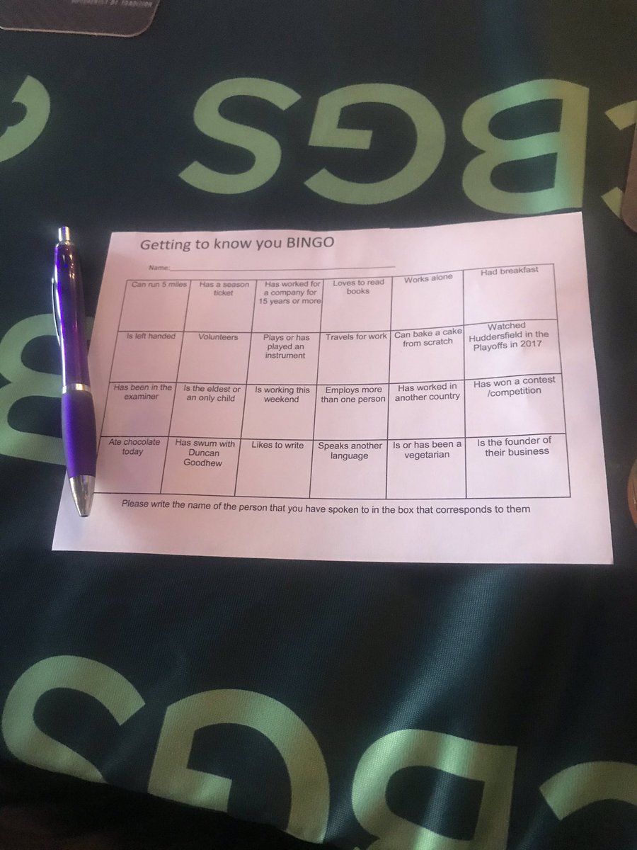 HuddsBizWeek's tweet photo. Getting to know you bingo - great idea for a networking event. Are you joining us and @CWBusServ down at @lordsbrewing this evening? #HuddsBizWeek https://t.co/SUTo8qUWKi