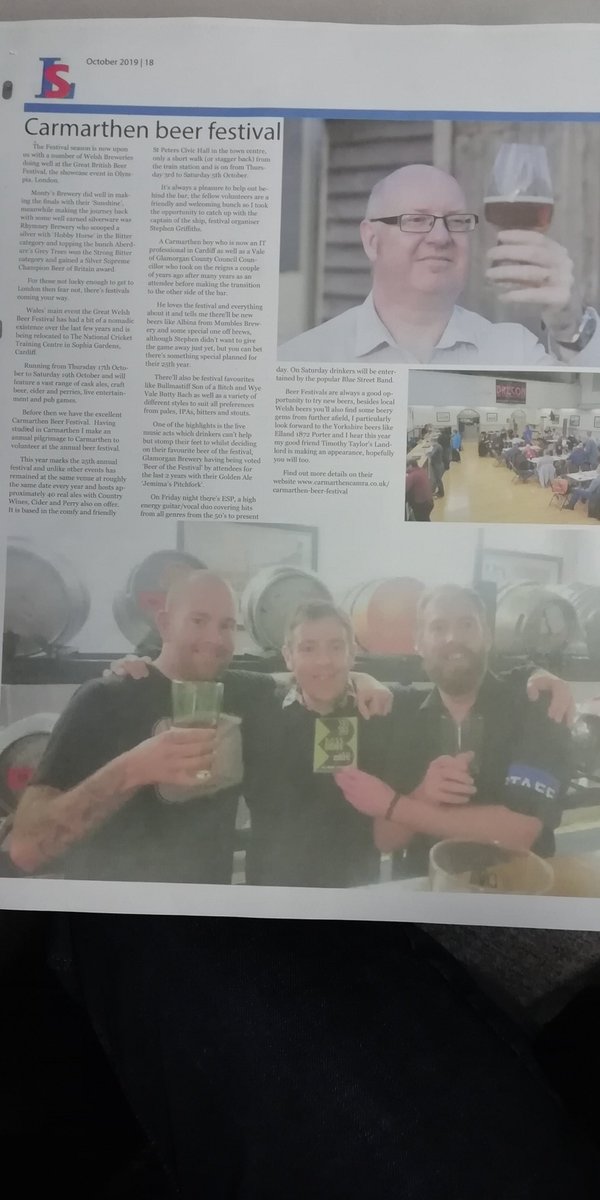Our article in the Llanelli Standard newspaper about the <a href="/CarmarthenCAMRA/">Carmarthen CAMRA</a> beer festival and the @GWBCF