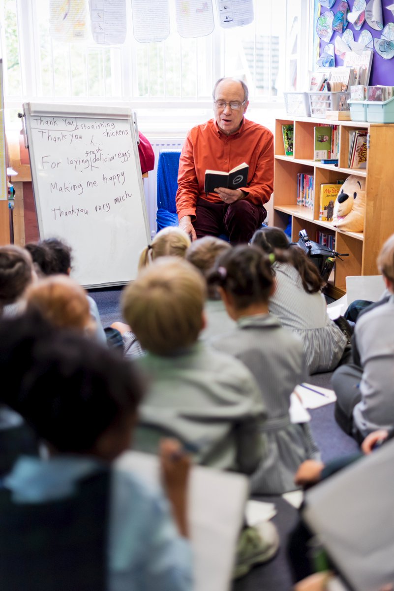 DHSPrep's tweet photo. Thank to #poet #RogerStevens who visited the Junior School today. The children loved their assemblies and #poetry workshops. A wonderful way to celebrate #NationalPoetryDay2019! https://t.co/DO8DFGF8uy