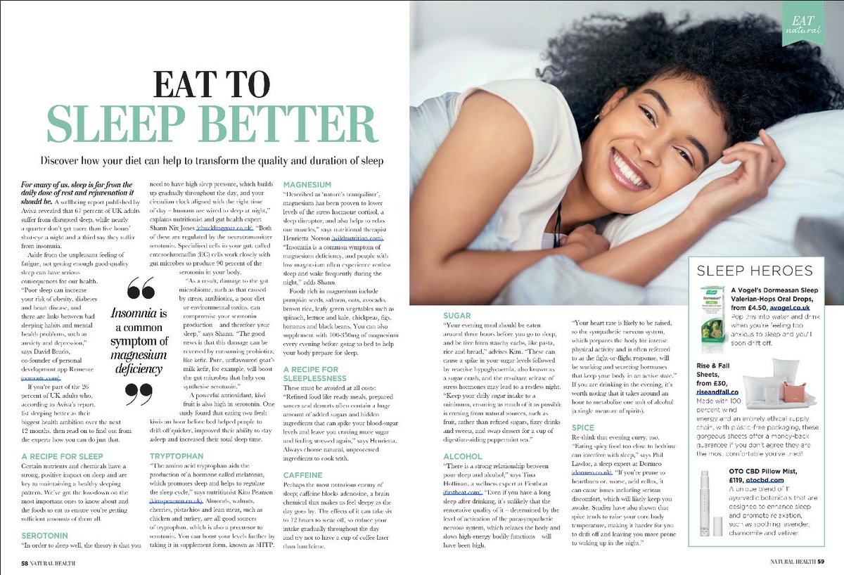 AdamTuckerPR's tweet image. Eating your way to happier, healthier #sleep. @David1 CEO of mental health and personal development app @rementecorp comments on the importance of practising good sleep hygiene, for @natural_mag