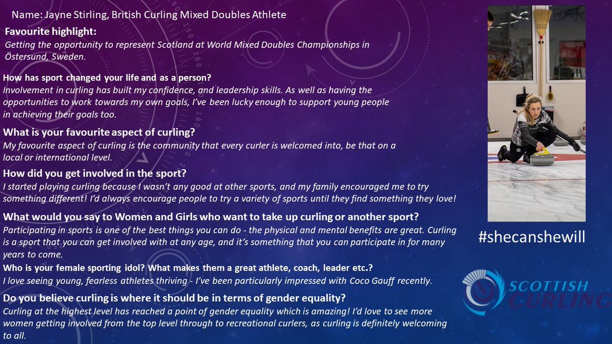 scottishcurling's tweet photo. We've brought you inspiring #Curling role models all week🥌
Here are more on 🏴󠁧󠁢󠁳󠁣󠁴󠁿Active Girls Day 
#SheCanSheWill #ActiveGirls 
@ScotWGSB @sportscotland 

Big thanks to @DakersRachel a senior @scottishcurling #FutureLeader for leading on this project 🙌 https://t.co/5nETcC460O
