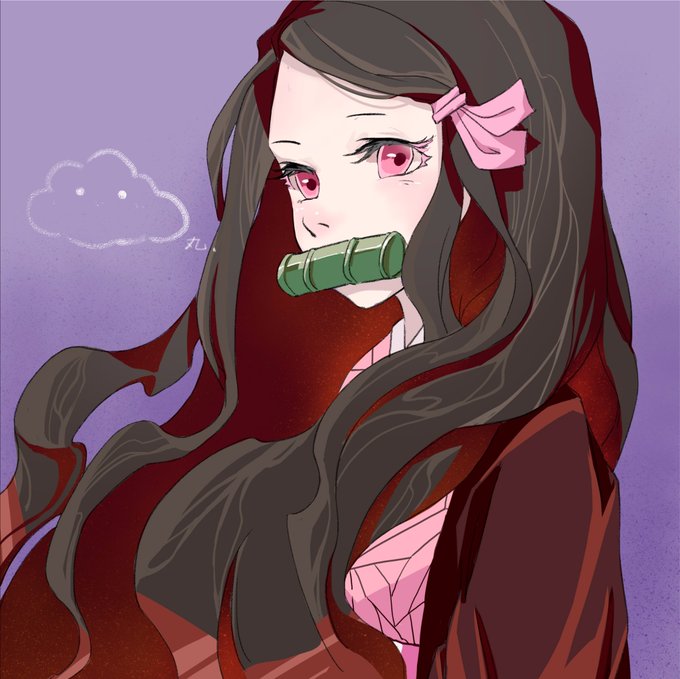 凌さんがTwitterに投稿した竈門禰豆子(鬼滅の刃)のイラスト。