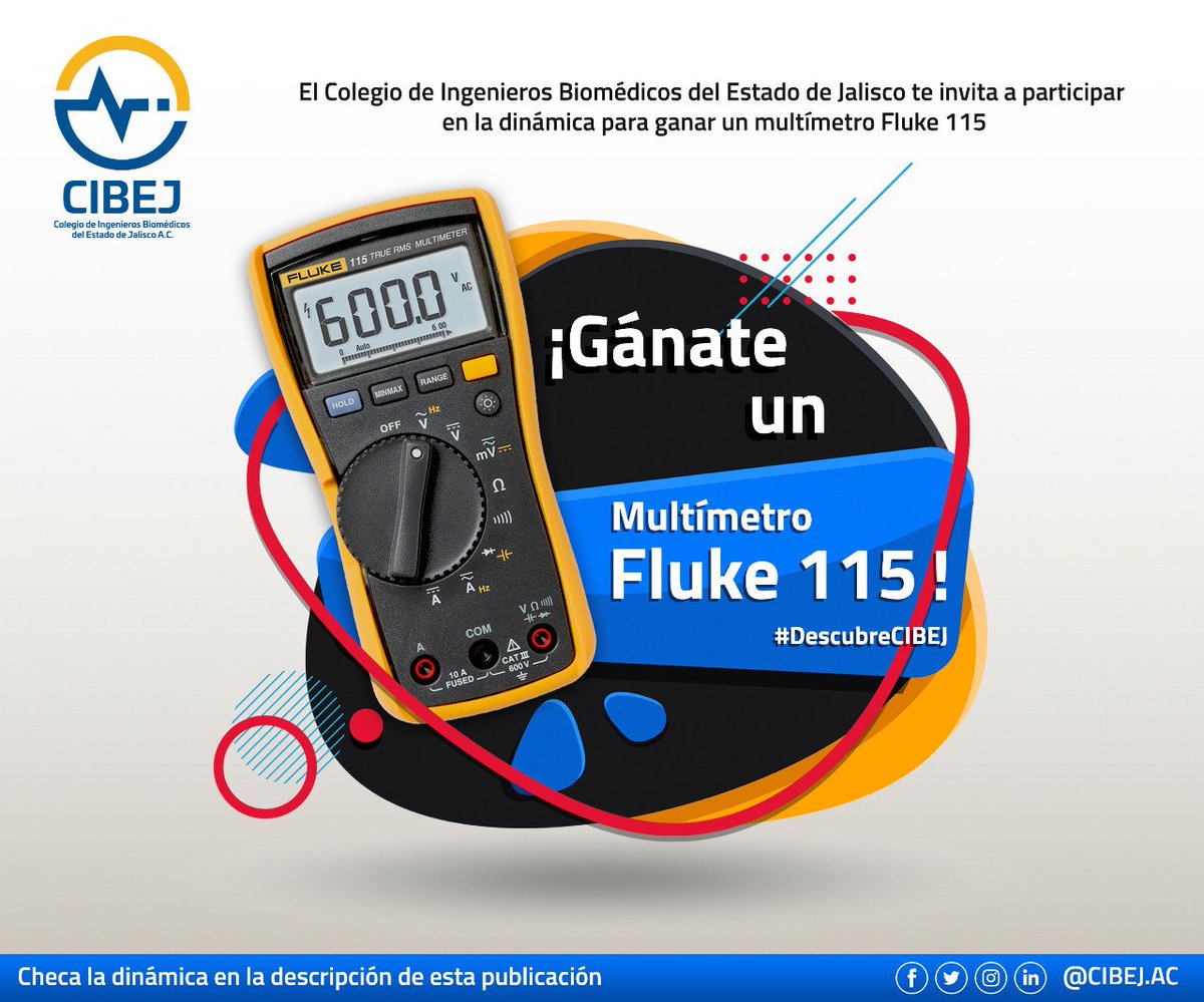 cibejac's tweet photo. ¡Gánate un multímetro Fluke 115! 😱

Visítanos en nuestro stand en la EXPOIB #CLAIB2019 @somibmx

Sigue los pasos para participar en la página de Facebook del CIBEJ: 👍

https://t.co/a6JzrPmyuu https://t.co/RGHuTBgbDP