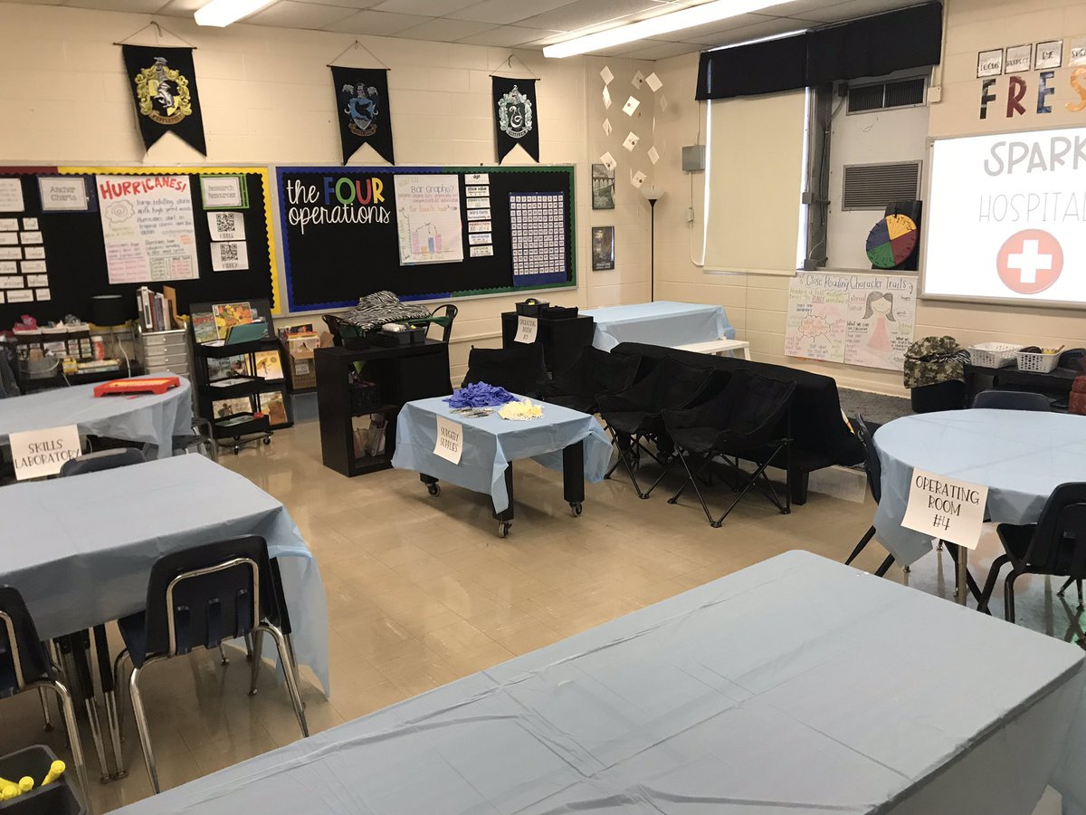 ejones604's tweet photo. 2nd Annual SPARK Hospital is happening today! Students are doing  expanded form number surgery, text dissection, compound sentence surgery, etc. Extra practice in the “skills laboratory” is their favorite part though!  @SPARK_STEM @AthensALSchools #setthestagetoengage https://t.co/AiVXdyjwcK