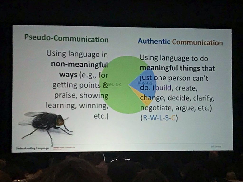 cdaquanni's tweet photo. If pseudo-communication in the classroom doesn’t bug 🐜 us, nothing will change — Dr. Jeff Zwiers @ATDLE1 #atdle19 #twbi2019 https://t.co/hP0m71Bn9r