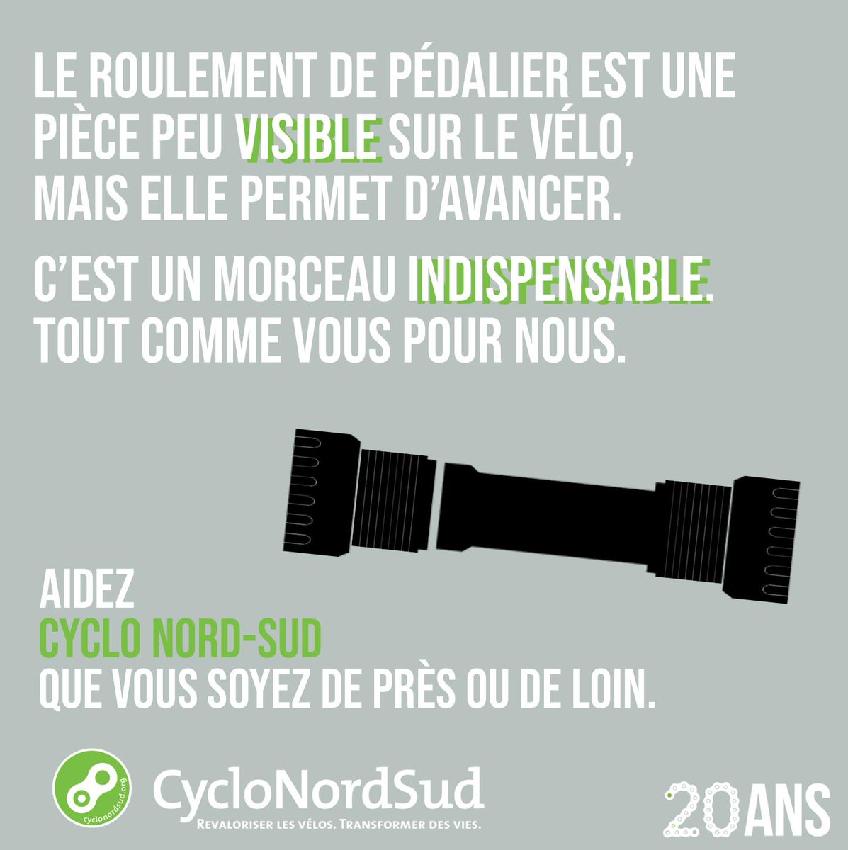 Sans roulement, on ne peut aller bien loin. C'est pareil sans vous! 
💚Aidez-nous à avancer devenez un Maillon, donnez 
👉cyclonordsud.org/donner_etre-un…
***
Without rolling, you can't go very far. And without you, it's the same!
💚Help us to move forward become a link, give 👆