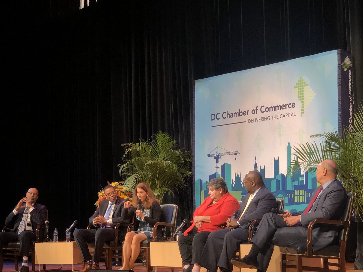 dcchamber's tweet photo. Our education panel discusses the importance professional development, resources for students, and the socio-economic barriers that affect our students today. Click the link in the bio to view the DC Chamber 2019 #SDRConference LIVE! https://t.co/gviMnJzg1K