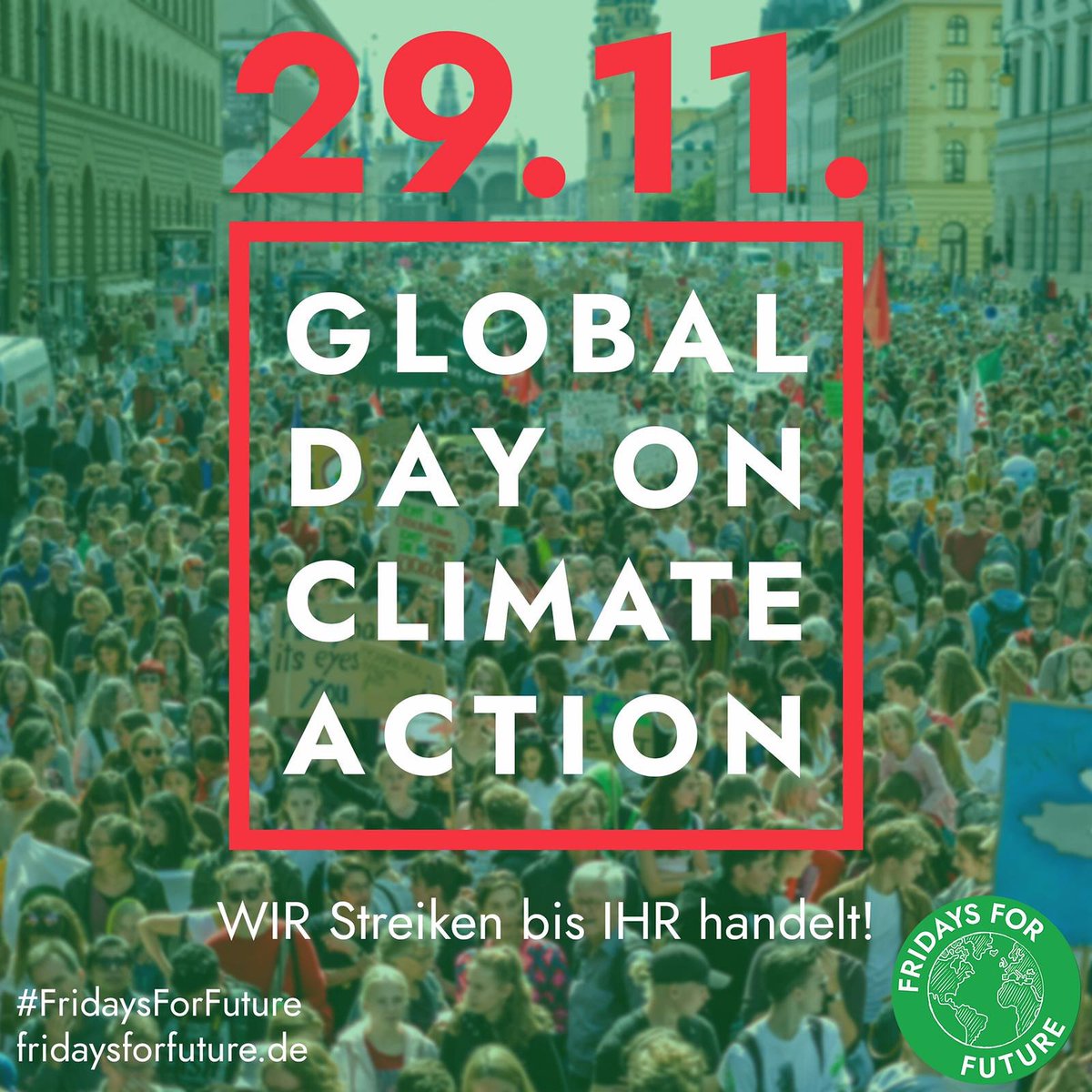 fff_Guetersloh's tweet photo. 📣⁠ ++ SAVE THE DATE: Am 29. November ruft #FridaysForFuture zum 4. globalen Klimaaktionstag auf! ++ 📣⁠
Nach den desaströsen Ergebnissen des #Klimakabinett|s und kurz vor Beginn der UN Klimakonferenz (COP25) werden wir an diesem Freitag wieder weltweit auf die Straßen gehen. https://t.co/GKlnyGqQYS