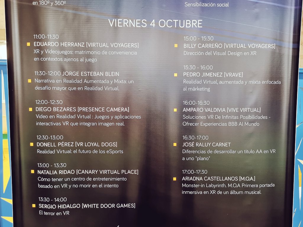 distritoXR's tweet photo. No olvidéis que seguimos hoy con nuestro programa de conferencias!
En el #LobbyXR de #DistritoVR
@MadGamesWeek @videojuegosAEVI @jugonvirtual #MGW19 https://t.co/06A5iy33dh