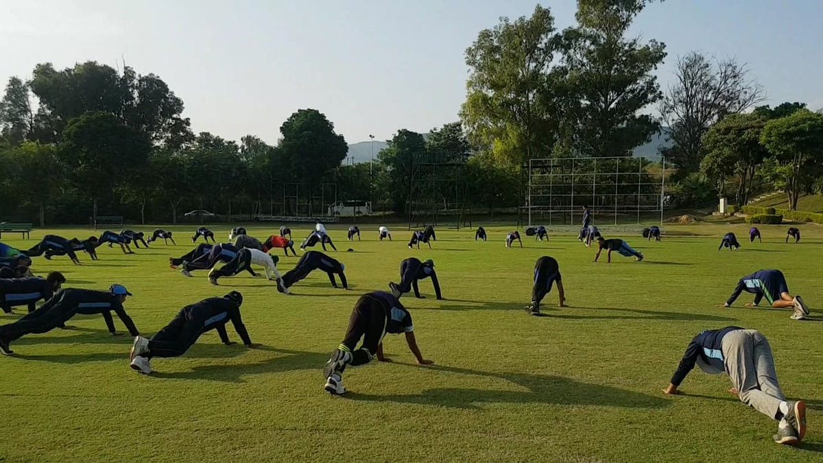 cricket_diamond's tweet photo. Bright Summer Afternoon at eye-catching beautiful Diamond Cricket Ground Islamabad where club members are warming up before the commencement of the practice session today.
#DiamondCricketGround #DiamondCricketClub #TalentInMaking #CricketWeLoveYou #HappyEnvironment https://t.co/1iMyZSMsc9