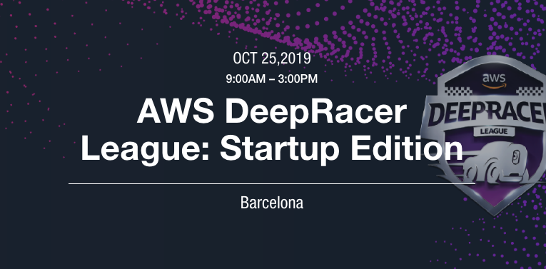 marcmayneris's tweet photo. Wanna compete with the best Startups in Barcelona? Barcelona October 25th 🚗🏁 Save the date! Come and show your #MachineLearning skills on the #DeepRacer League Startup Edition. Request your slot now : https://t.co/aOnX4nRLQu https://t.co/33IypsCqoA
