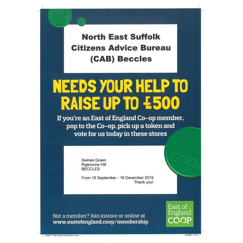 Hello #Beccles and everyone in <a href="/EastSuffolk/">East Suffolk Council</a> - please help us raise some funds for a new laptop with the help of <a href="/EoECoop/">East of England Coop</a> - pop along to Swines Green Co-op and vote for us! Thank you!