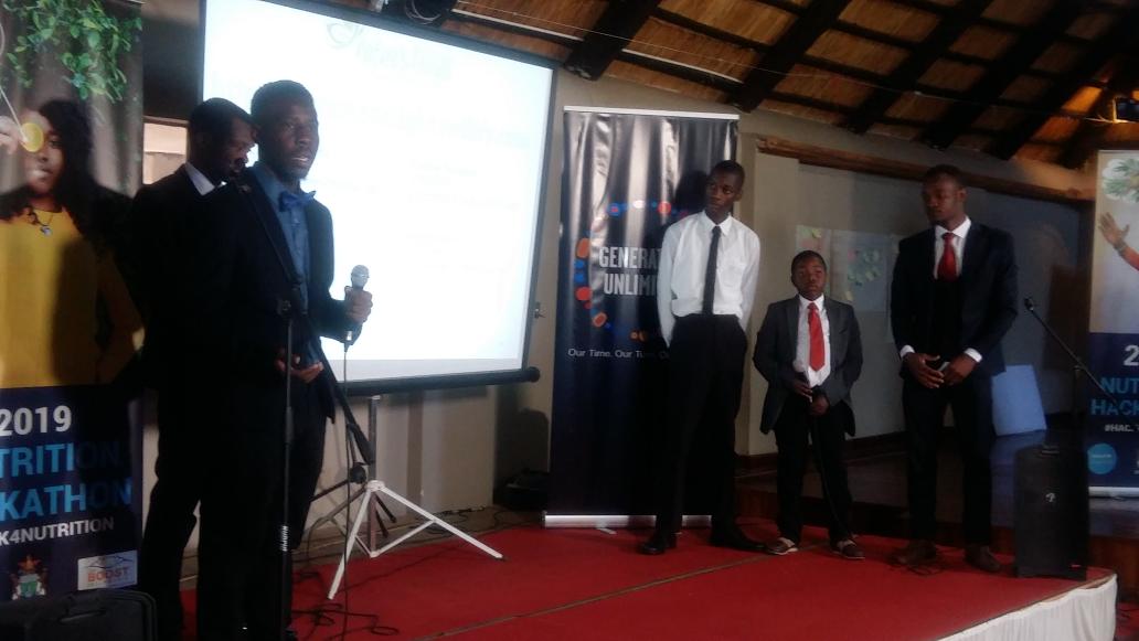 BOOSTFellowship's tweet photo. Natures delight an application that help users with their meal planning, advising on the nutriotional content. Everyone is excited having a 10 year old marketer-Ronel participating in the team. @UNICEFZIMBABWE #hack4life #2019nutririonhackathon https://t.co/qT4ifH6knR