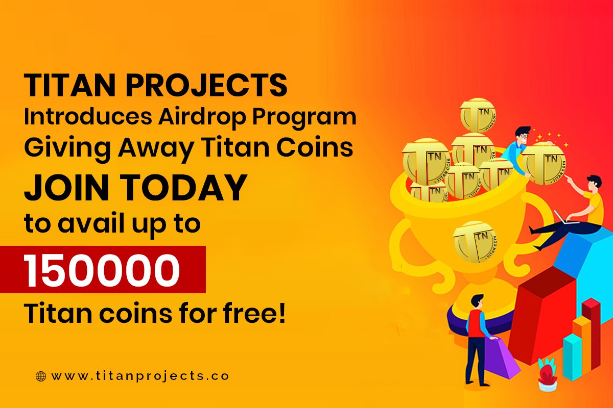 ProjectsTitan's tweet photo. Titan Projects Introduces #Airdrop Program - Giving Away Titan Coins Join Today to avail up to 150000 #Titan #coins for free!
https://t.co/Q6la6yeP3A
#AirdropAlert #freecoin #baunty #coinairdrop #CryptoAirdrops #Airdropalertcom #New_Airdrop #TrueAirdrop #Airdrops #airdrop2019 https://t.co/hSHtboMFOg