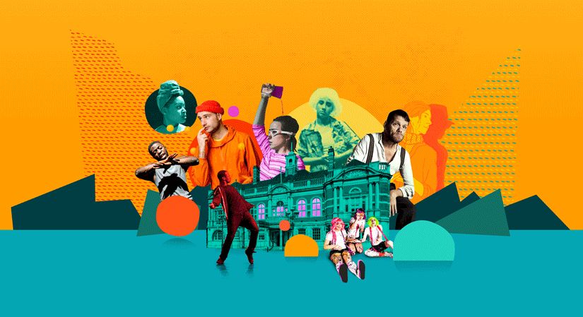 battersea_arts's tweet photo. Have you seen the new pic for our autumn Scratch festival? So much amazing talent it's literally bursting out of our building! Don't forget to Get It While It's Hot at the end of the month... #GIWIH https://t.co/e2yL4onkh3