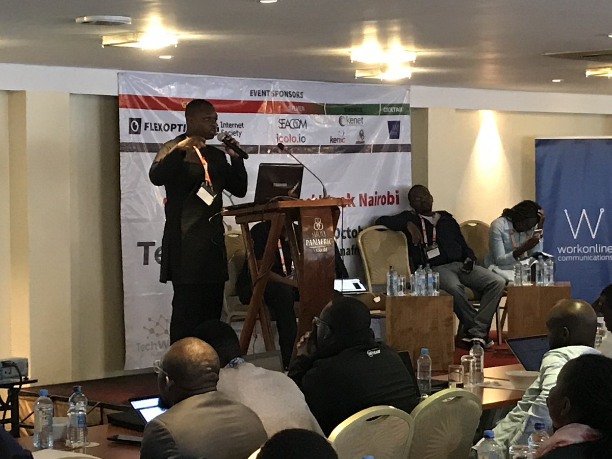 TechWeek2's tweet image. Seaouse Onyibe currently presenting about Wireless Network Security.

#techweek2019 #techweeknairobi #techweek