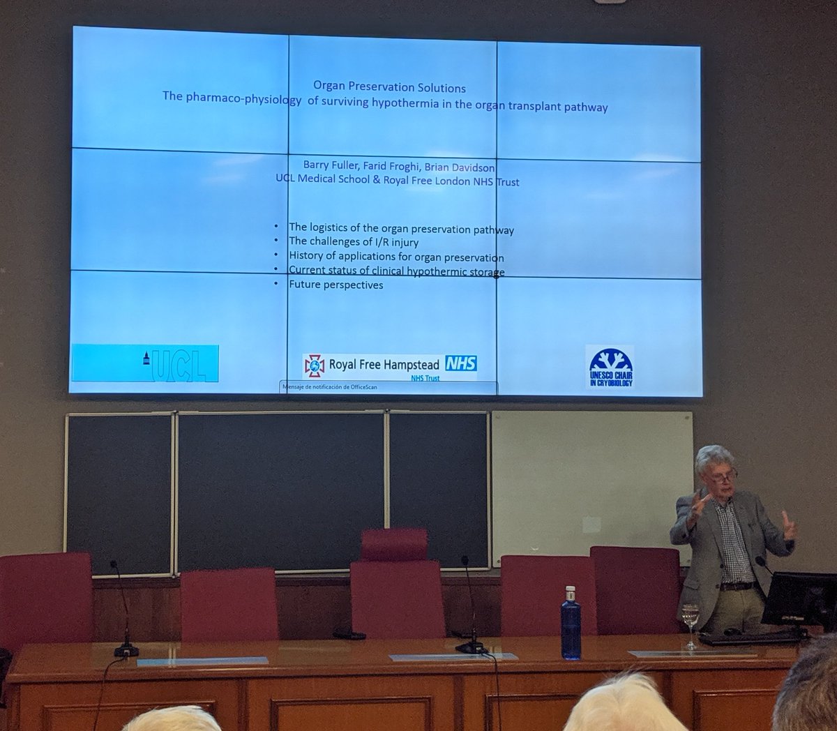 TheLiverGroup's tweet photo. Prof Barry Fuller of the Liver Group gave a very interesting talk on Organ Preservation Solutions at #sltb2019 in Sevilla @SLTBCryo #BioartificialLiver #organtransplantation # https://t.co/Tvmd0GaXnt