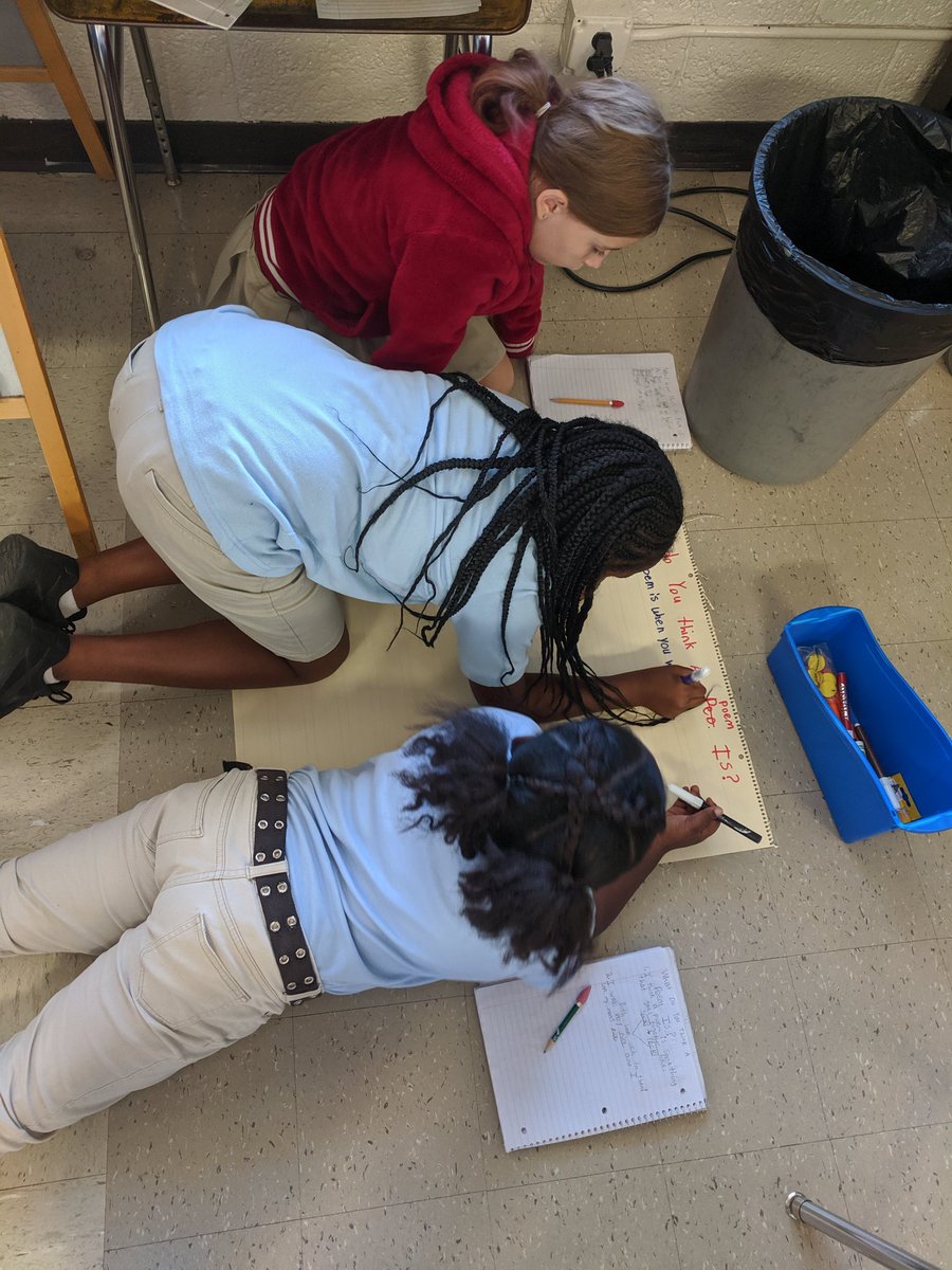 I can't wait to begin our study of poetry! Today we made posters to discuss what we think a poem is. It will be very interesting to see how their ideas about poetry change throughout the unit 😉 #seabrookbobcats #jwses4th