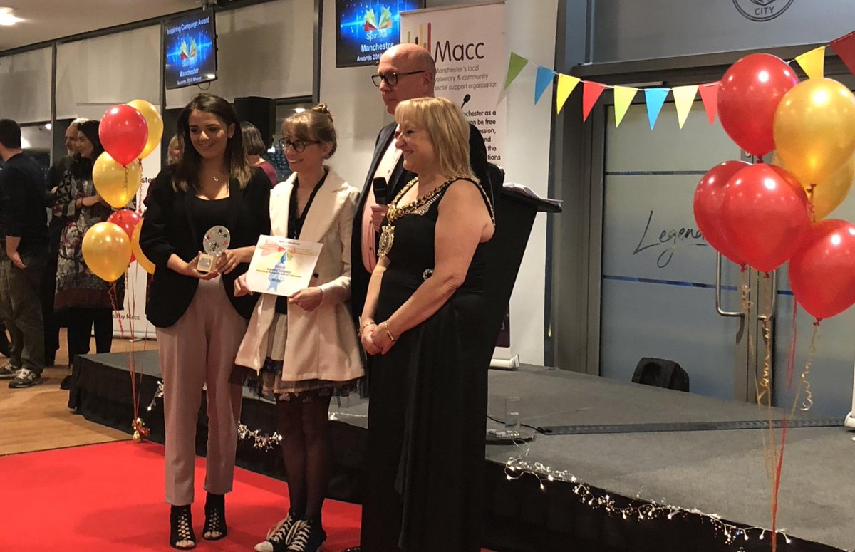 REIGNManchester's tweet photo. This time last year we won the Spirit of Manchester award for our campaign #PowerNotPity. Both were great nights! Thanks again to everyone who came, supported, or took part. https://t.co/yDlejxnApE