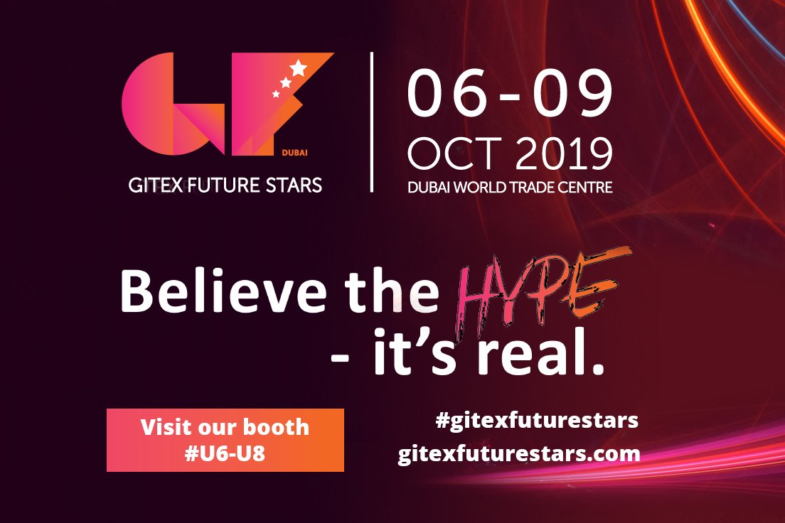 pobuca_cx's tweet photo. GITEX Future Stars' event is just around the corner! Meet us at Hall ZAB6 & Stand U6, U8 and pave the way for your business growth!
#Pobuca #YourGrowthOurResponsibility #GITEX2019 #GITEXFutureStars #MENA #Dubai https://t.co/9Glss0h9an