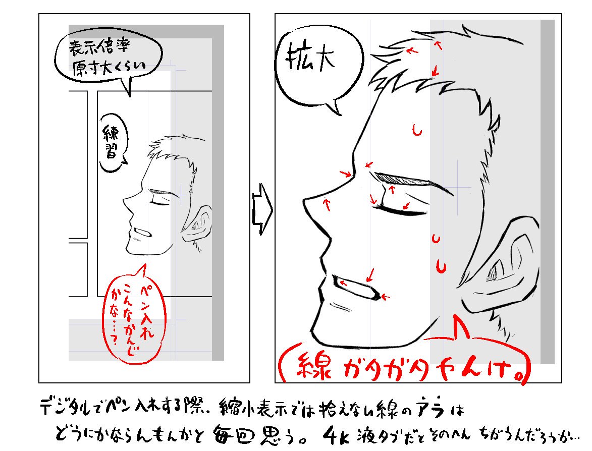 デジタルペン入れでの弊害 自分は旧21インチ液タブを使ってるけど みんなど 八坂たかのりの漫画