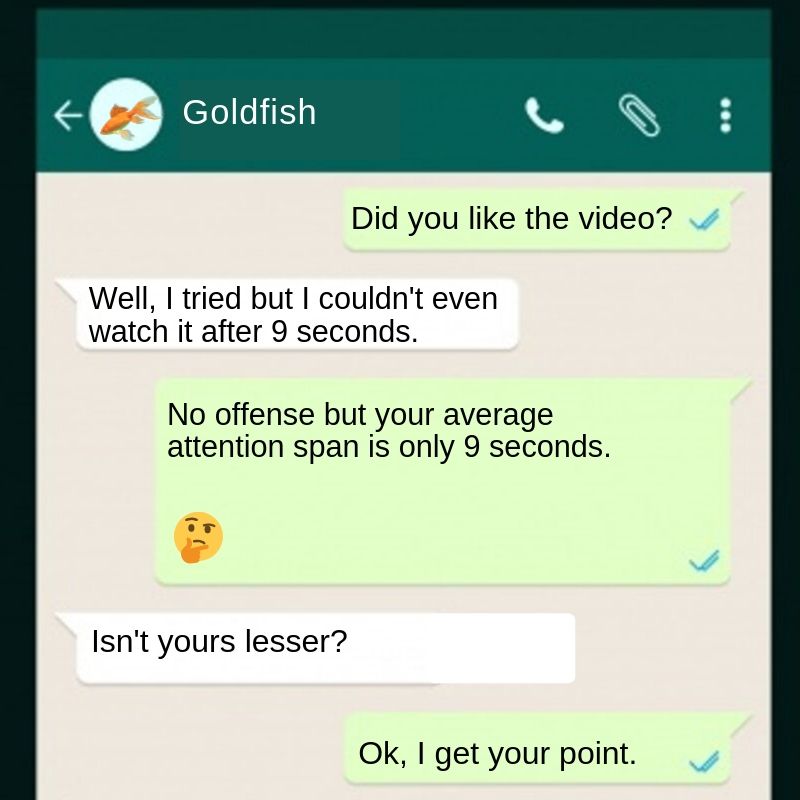 Pro-tip: For better online content, treat your clients like goldfish. #HumanAttention #GoneIn8Seconds