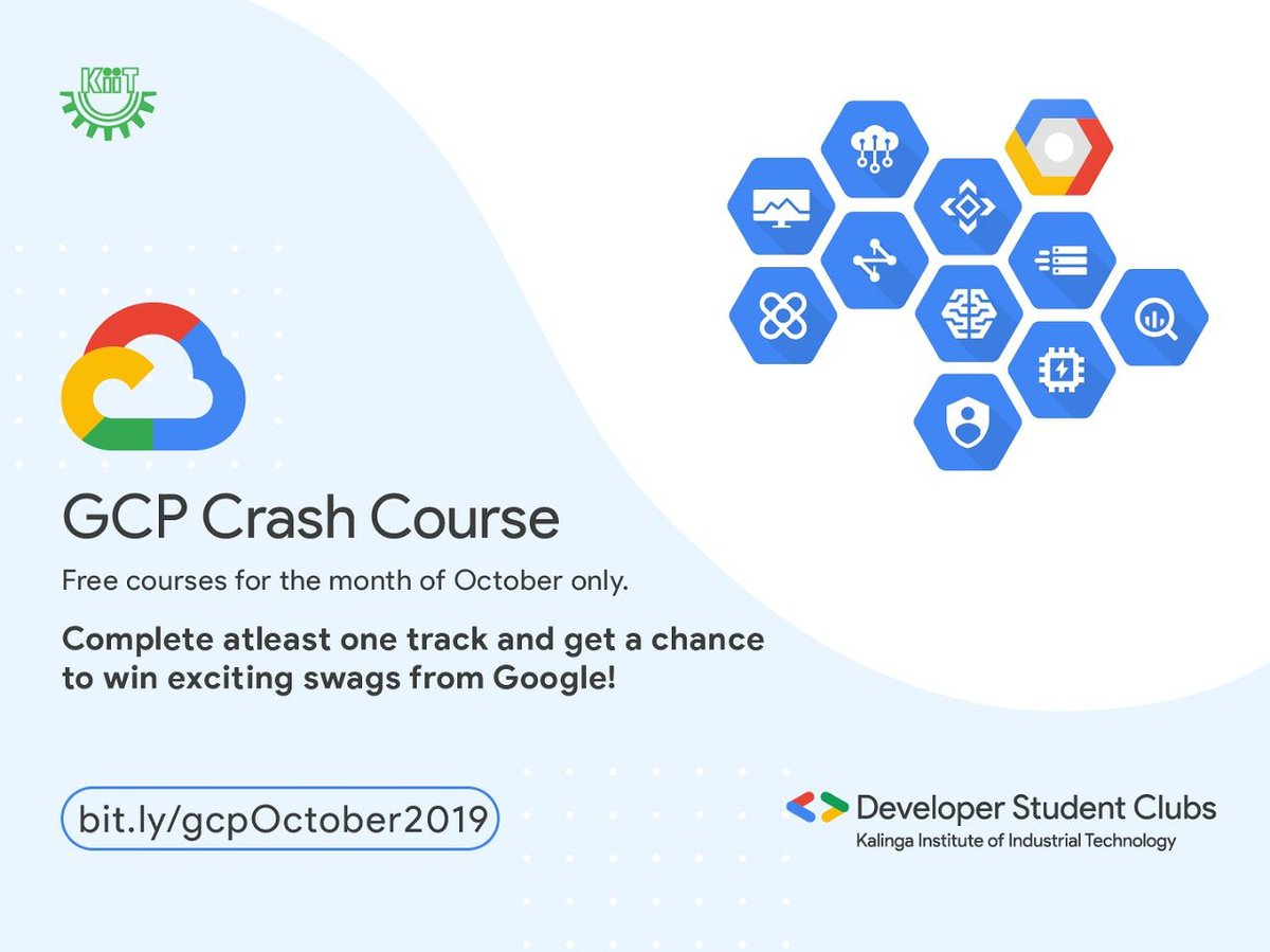 gdgkiit's tweet photo. Hello geeks!
Wanna learn Application development, Data Science or Machine Learning for free with Google Cloud?
Here's your chance.
Register here: https://t.co/rMNeYZ2QyZ
#developerStudentClubs
#DSCIndia #CloudStudyJam19
@googlecloud
@GoogleDevsIN https://t.co/yjA8Nu558s