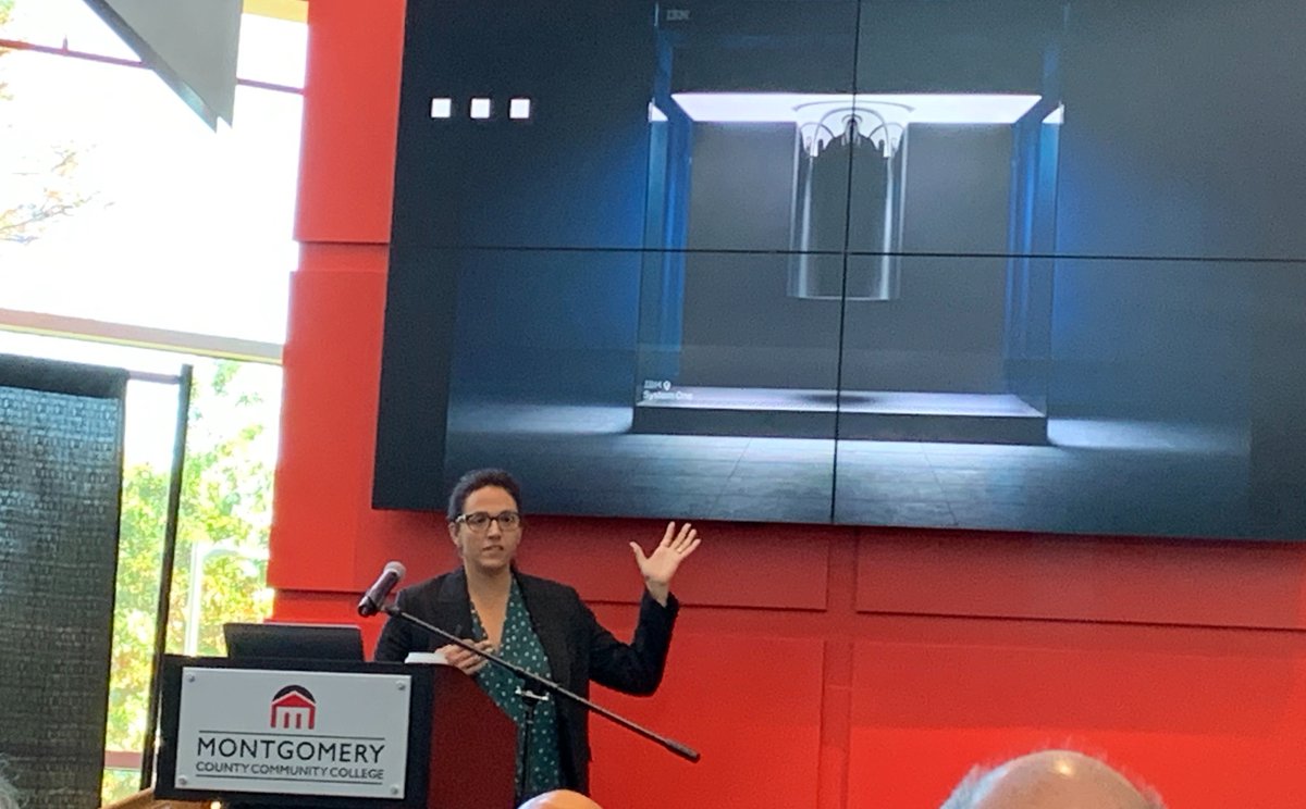 KINBER's tweet photo. Katie Pizzolato Director of @IBM QStart team opening keynote on quantum innovation and future impact on teaching and learning. #quantum #computing #mc3techday https://t.co/u8yUNgwtbS